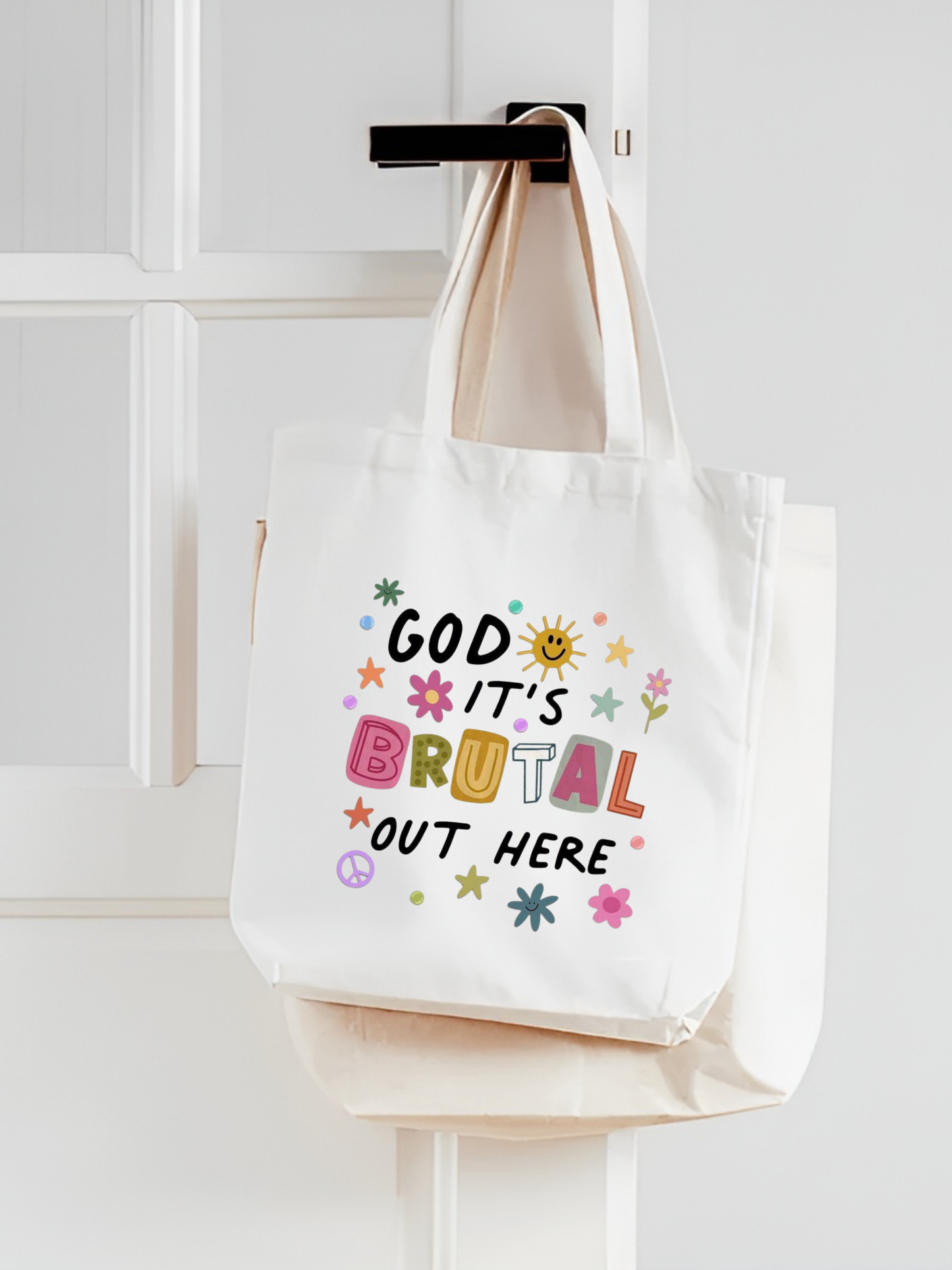 God It is Brutal Out Here Kalın iç göstermez Tote Bag Bez Çanta