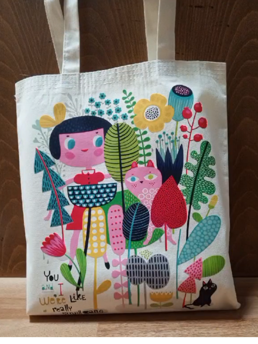 Design Art Krem Kanvas Çanta – 35x40 cm