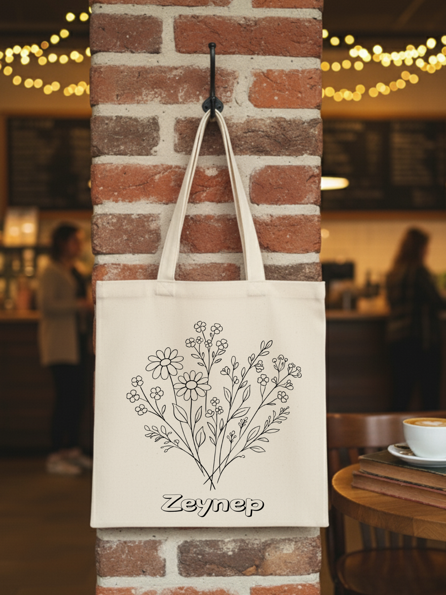 Kişiye Özel kır ÇİÇEKLERİ çanta görseli