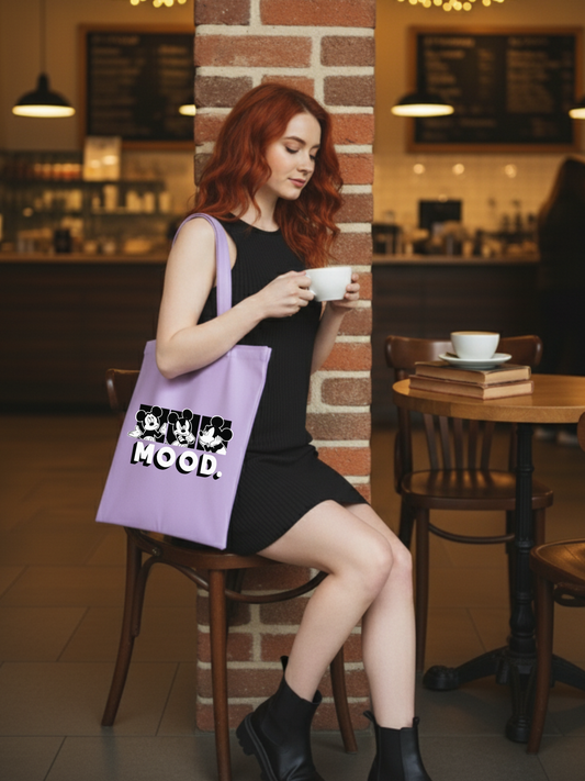 Mickey Mood Lila Kanvas Bez Çanta – 35x40 cm