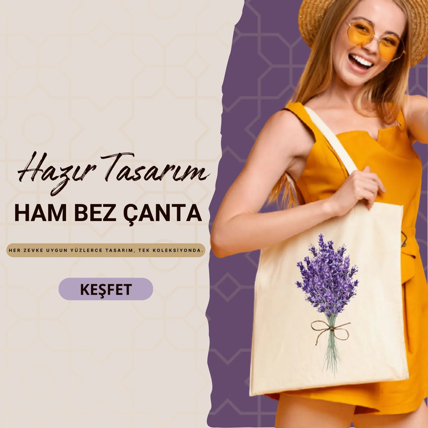 Sade ve zarif ham bez çanta, günlük kullanım için ideal – Cemira.