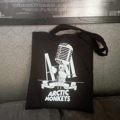 Arctic Monkeys Siyah Kalın Kanvas Y2K Bez Çanta, Omuz Çanta, Tote Bag