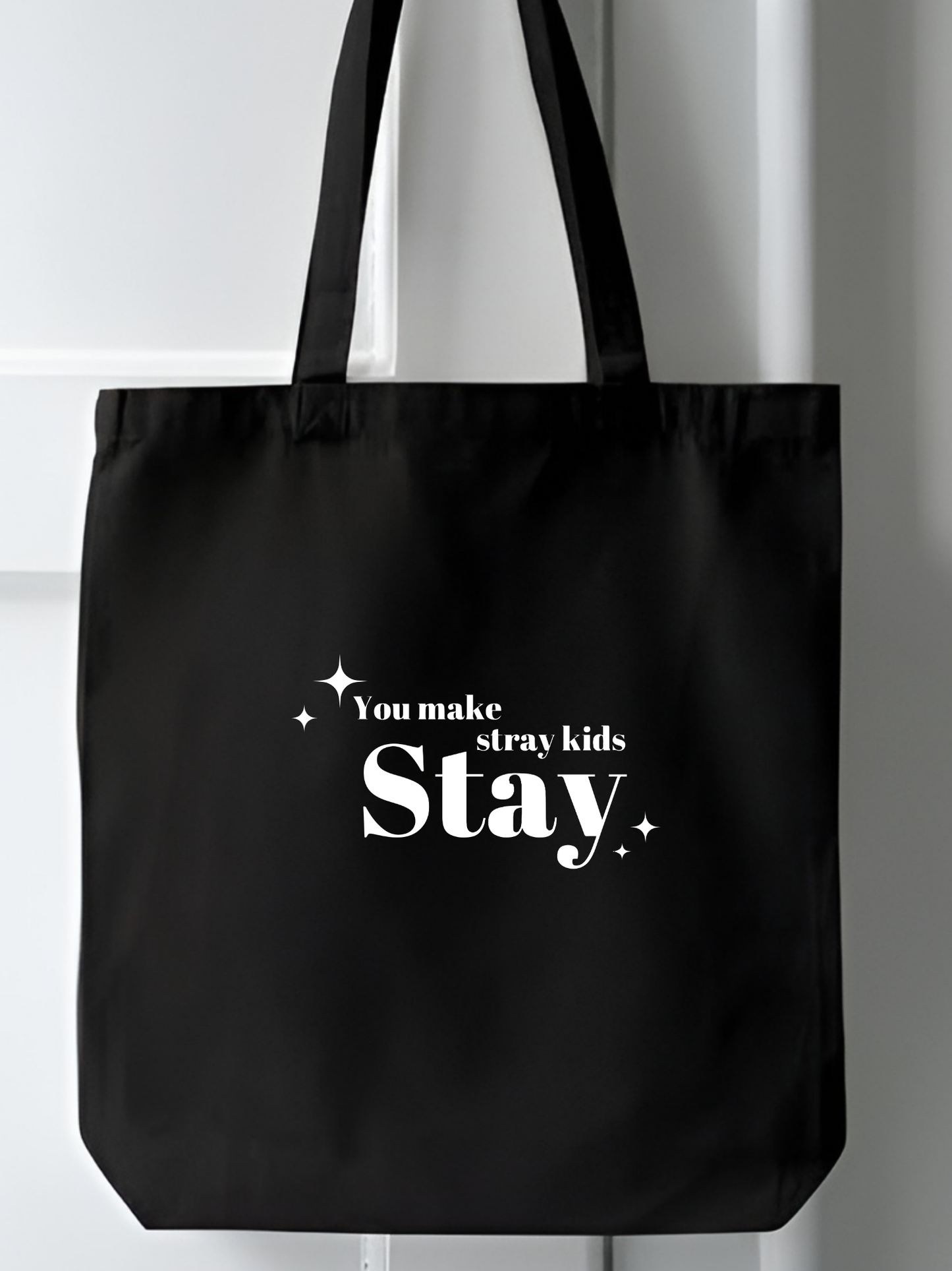 Stray Kids Stay Tasarım, Siyah , Kanvas Tote Bag, Bez Çanta, Kanvas Çanta, kore çanta, kpop çanta