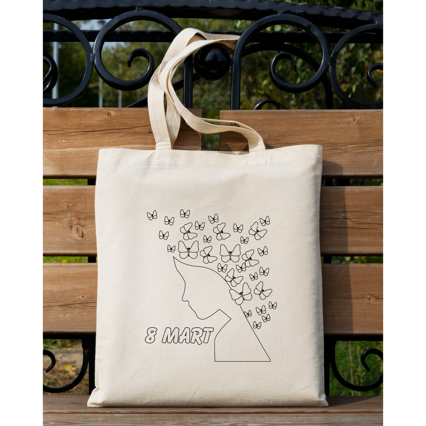 Tote Bag krem kanvas çanta %100 pamuk 35x40 cm tote bag