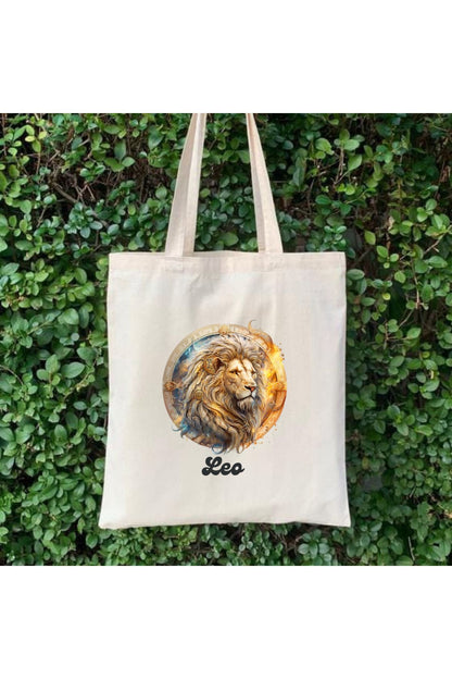 Aslan Burcu Hediye Çanta- Leo Zodiac Sign Tote Bag Bez Çanta