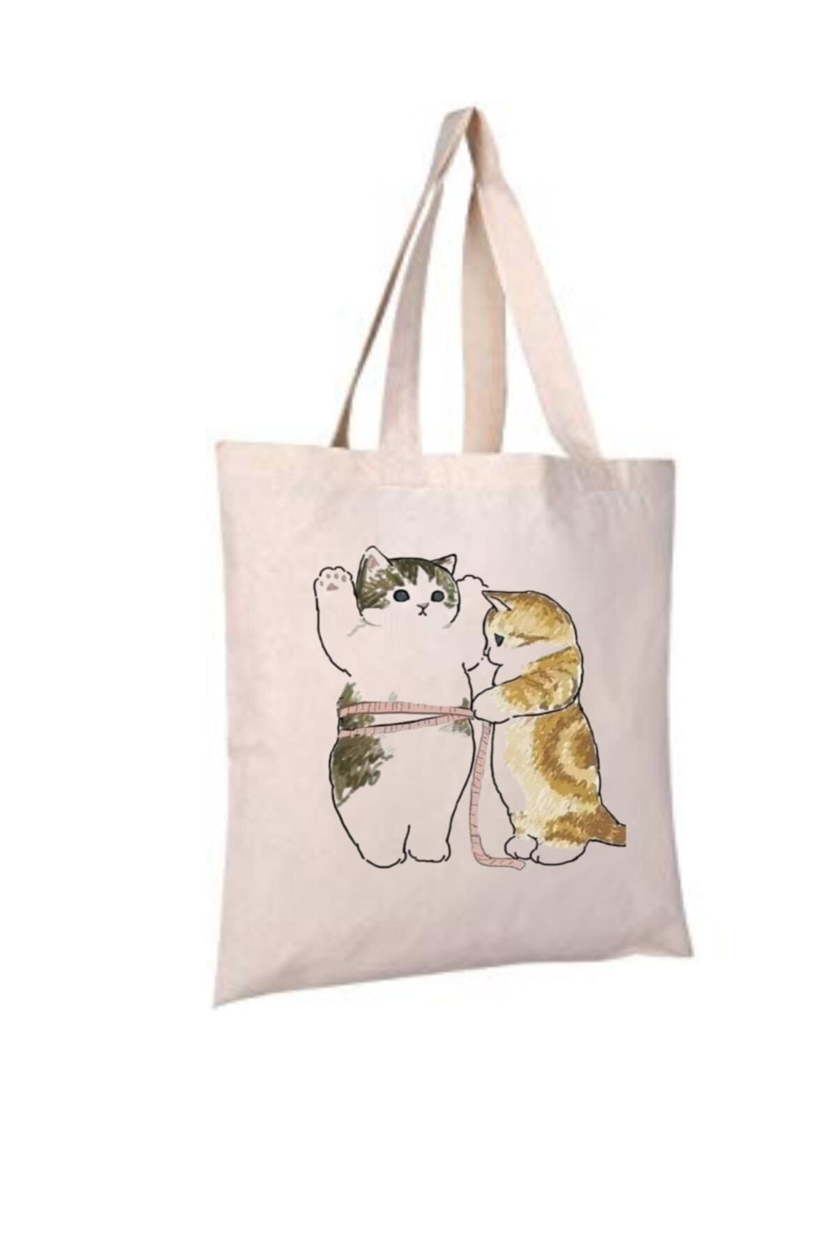 Kediler Cat Tote Bag Bez Çanta