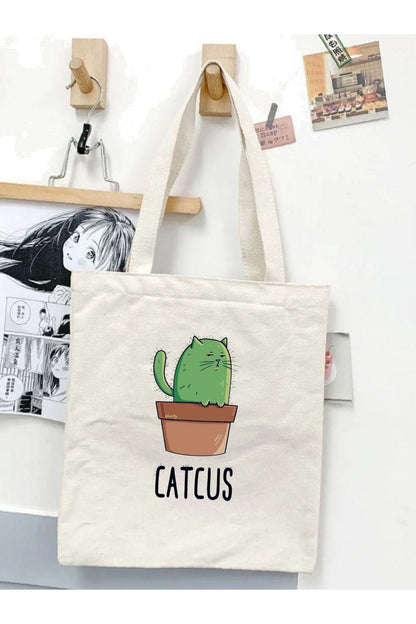 Cute Animal Kore, Y2 Pinterest Retro Unisex Bez Çanta Tote Bag, Shopper Bag