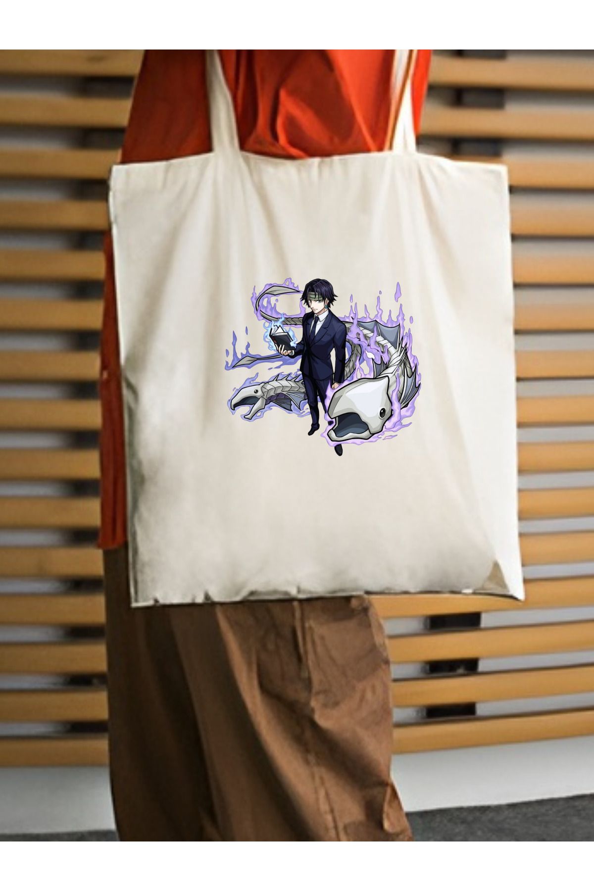 Chrollo Lucifer Hunter x Anime Tasarım Tote Bag, Kalın, Bez Çanta, Omuz Çanta, Manga Anime Çanta
