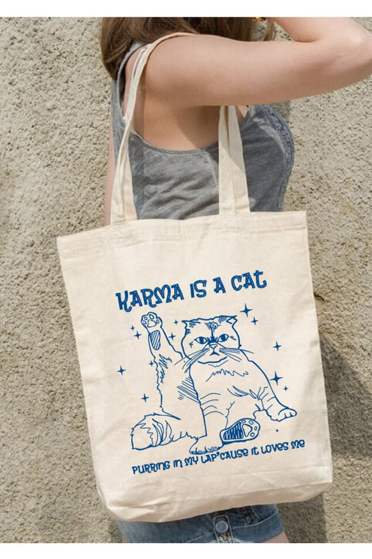 Karma Is A Cat Taylor Swift Tote Bag Bez Çanta