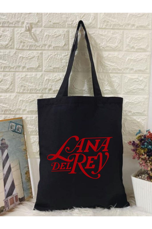 Lana Del Rey Tasarım Kalın Siyah Kanvas Bez Tote Bag Kanvas Omuz Çantası, Shopper Bag