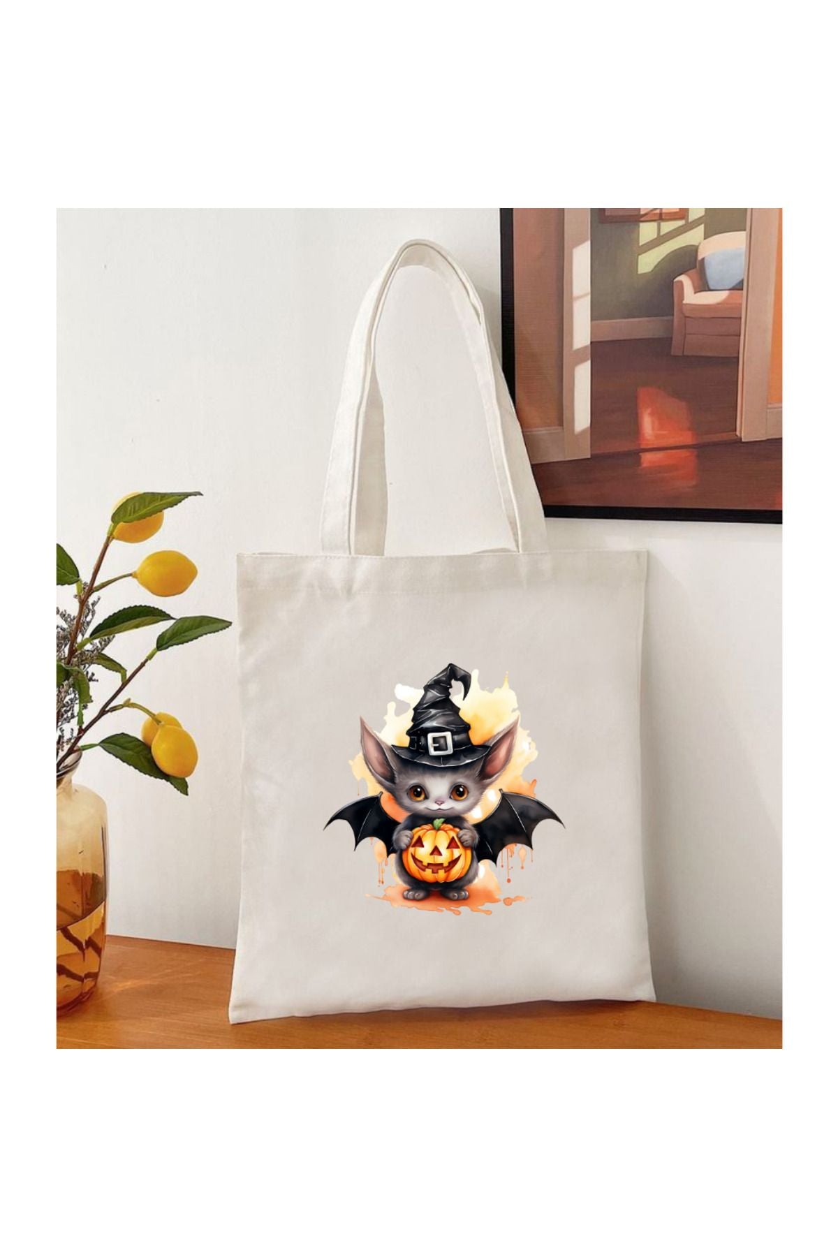 Halloween Cadılar Bayramı Balkabağı Tote Bag Bez Çanta