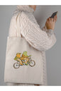 Frog and toad, Kurbağa Tasarım Tote Bag, Ham Bez Çanta