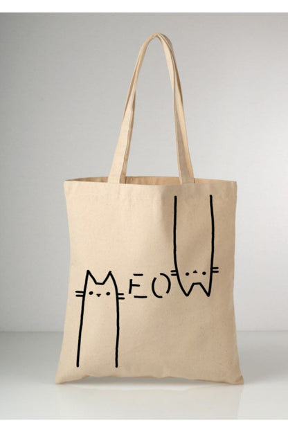 Meov Cat Tote Tasarımlı Tote Bag Bez Çanta