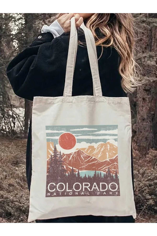 Colorado Tasarım Milli Park Kitap Çantası, Tote Bag, Bez Çanta, Alışveriş Çantası