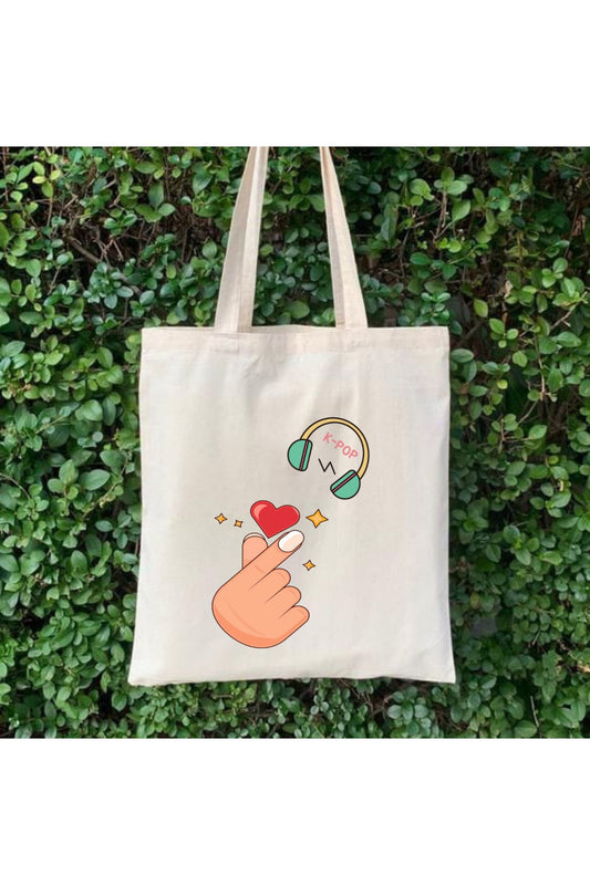 K-pop Kore Pop Tasarımlı Tote Bag Bez Çanta