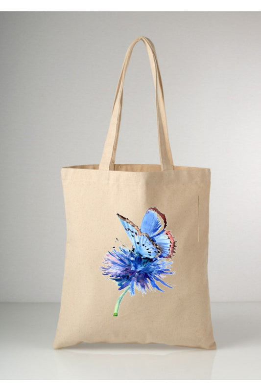 Flowers Tote Bag Bez Çanta