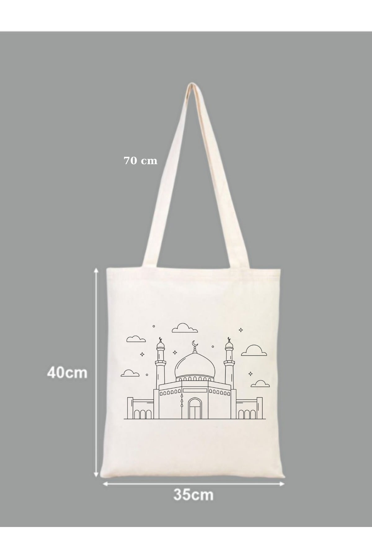 Tote Bag krem kanvas çanta %100 pamuk 35x40 cm tote bag