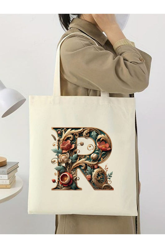 Harf Tasarım A Harfi Çanta, Y2 Pinterest Retro Unisex Bez Çanta Tote Bag, Shopper Bag