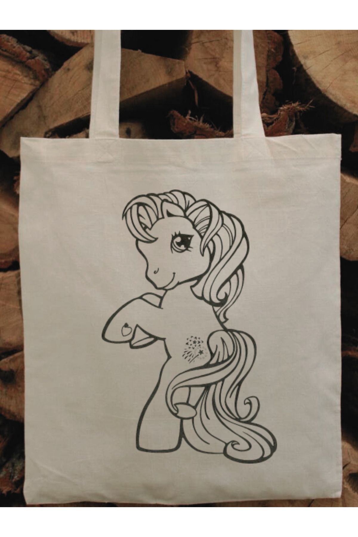 Unicorn Boyama Çantası, Boyama Bez Çanta Tote Bag