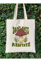 Don't Hate Meditate Mushroom Tasarımlı Tote Bag Bez Çanta