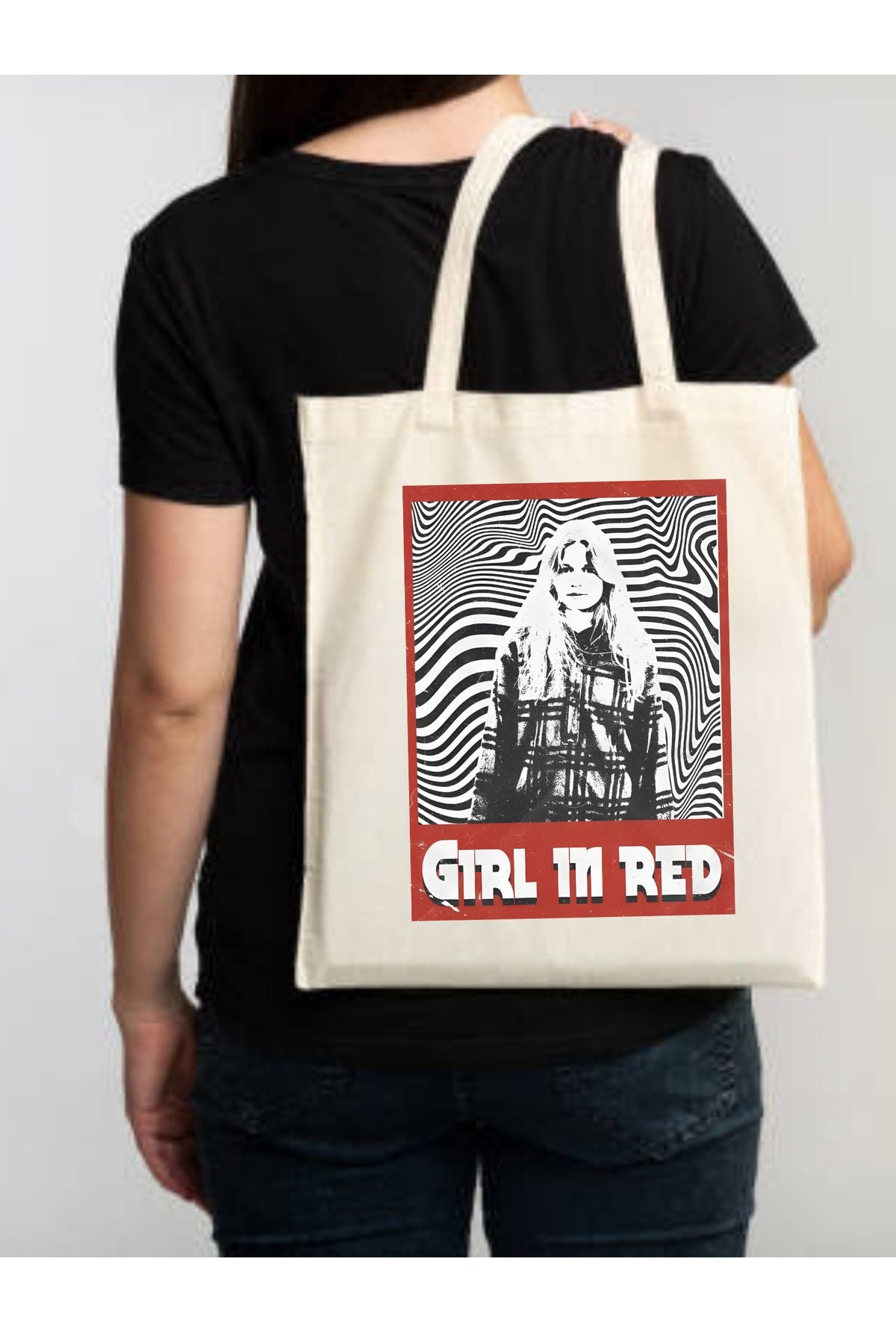 Girl In Red Tote Bag Bez Çanta