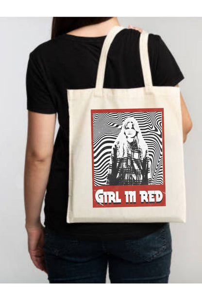 Girl In Red Tote Bag Bez Çanta