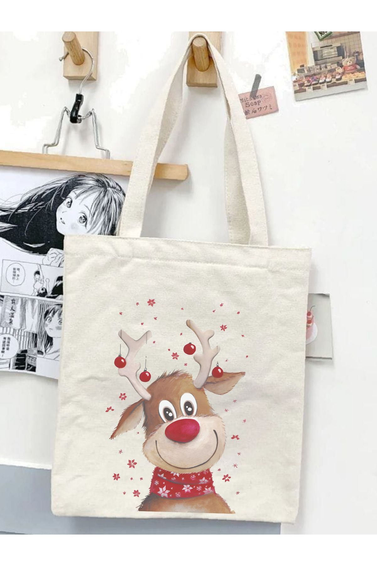 Tote Bag krem kanvas çanta %100 pamuk 35x40 cm tote bag