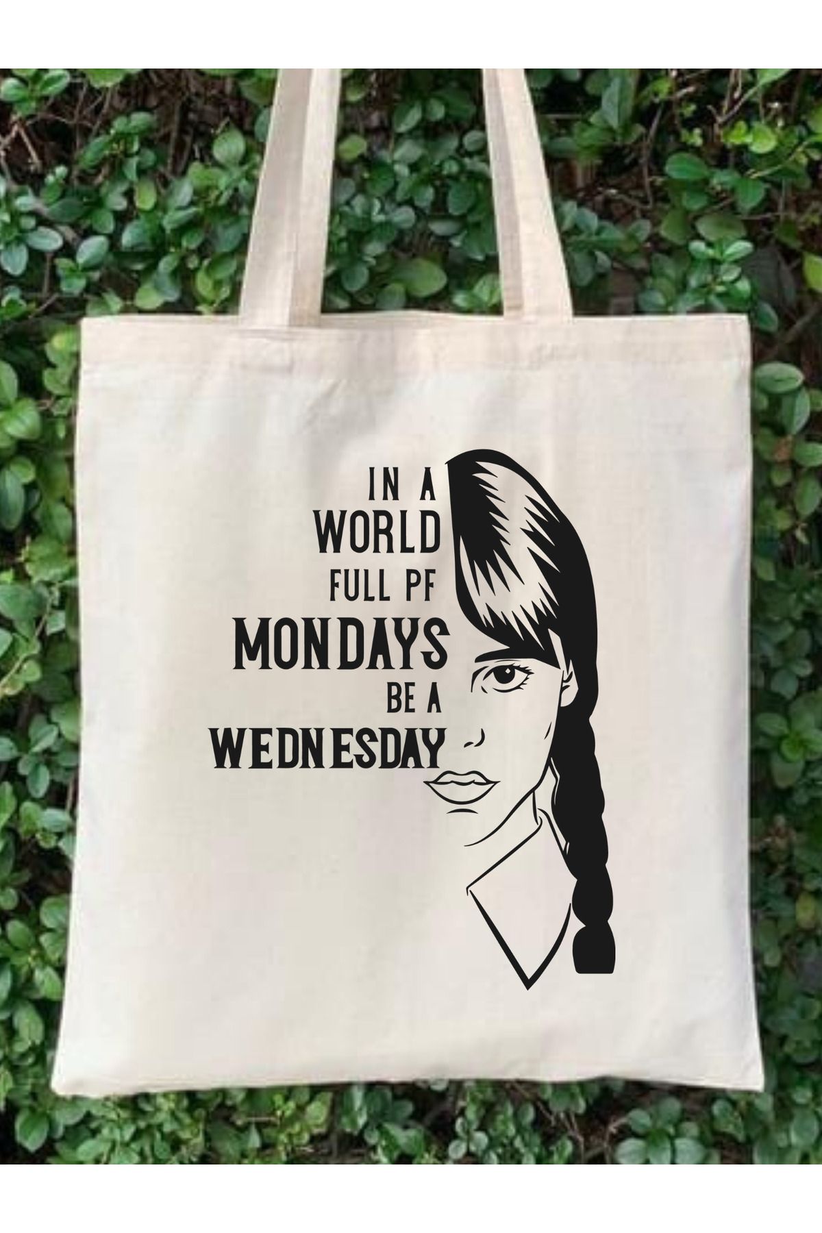 Wednesday Addams Tote Bag Bez Çanta