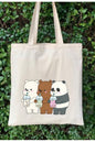 We Bare Bears, Kafadar Ayılar 3 Yakın Dost Tote Bag Bez Çanta