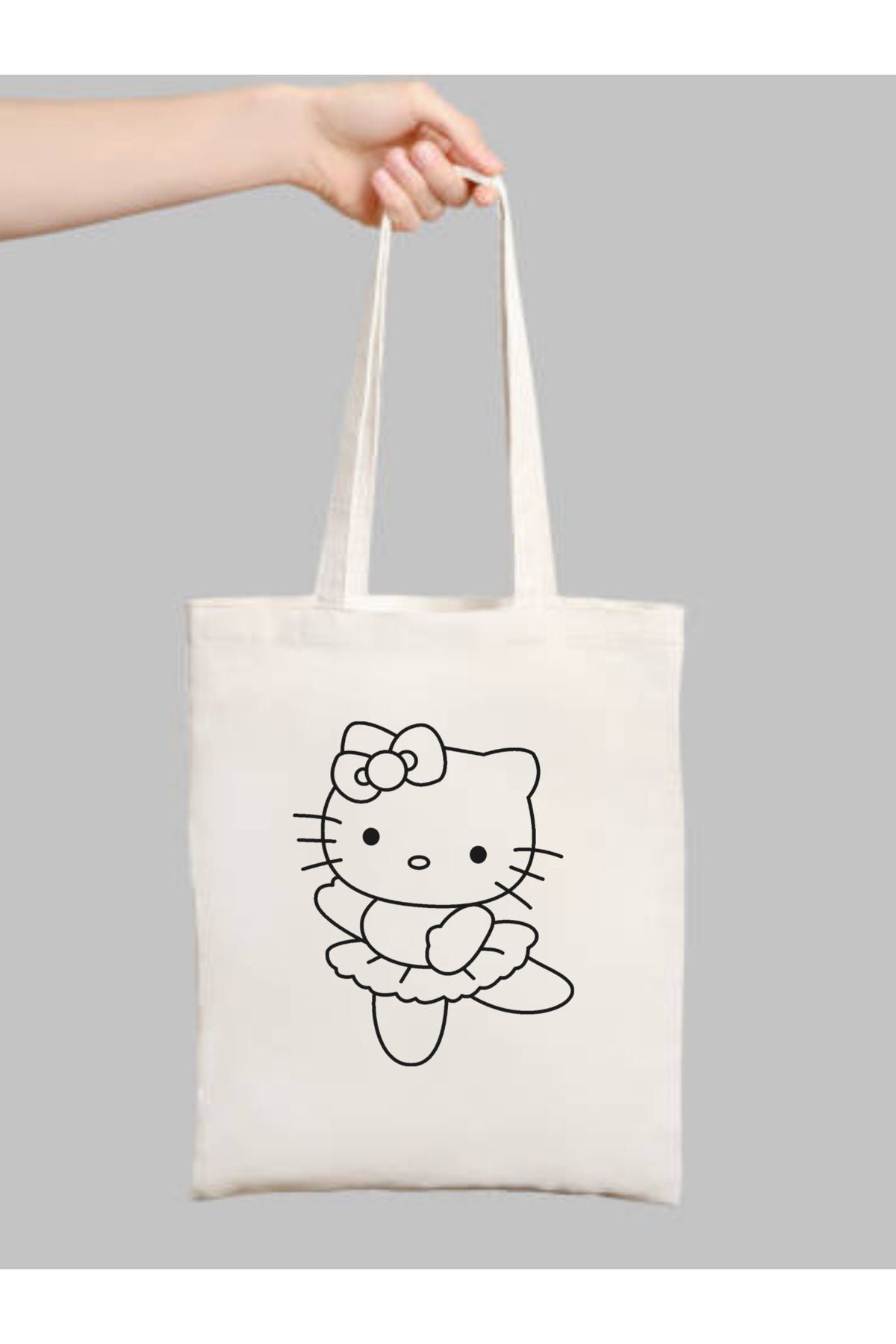 Hello Kitty Boyama Çantası, Boyama Bez Çanta Tote Bag