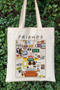 Friends Tv Show Kolaj Ham Bez Çanta Tote Bag