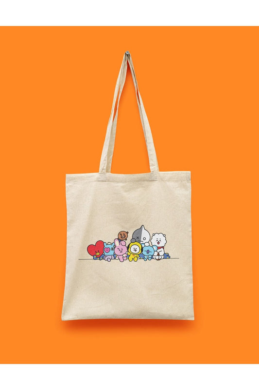 Bt21 Bts Ham Bez Çanta tasarımlı ham bez çanta minimalist pinterest modeli