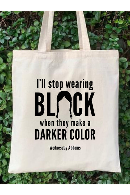 Wednesday Black Color Tote Bag Bez Çanta