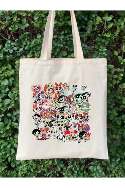 Powerpuff Tote Bag Bez Çanta