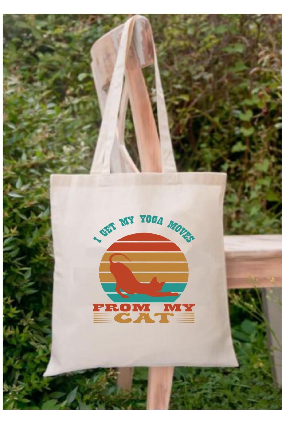 Cat's Yoga Tasarımlı Tote Bag Bez Çanta