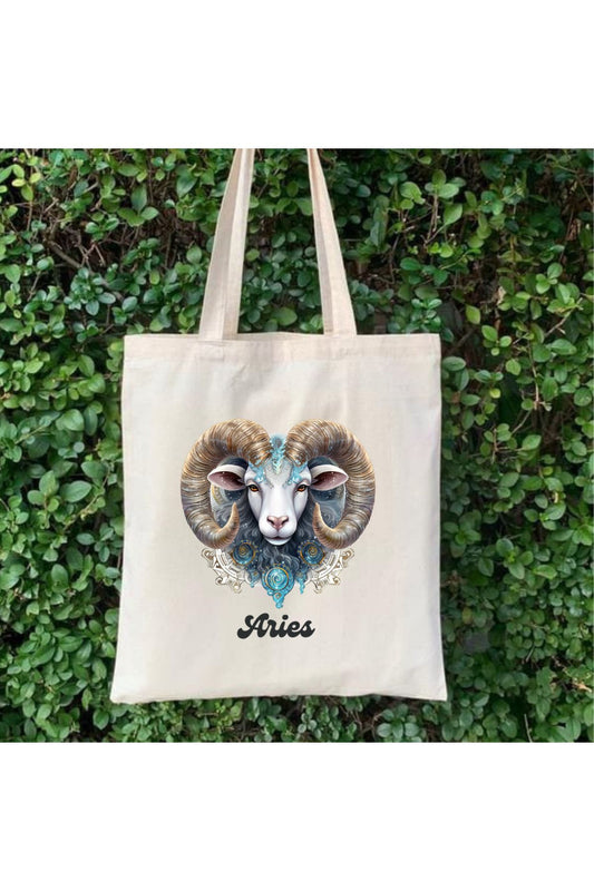 Koç Burcu Hediye Çanta - Aries Zodiac Sign Tote Bag Bez Çanta