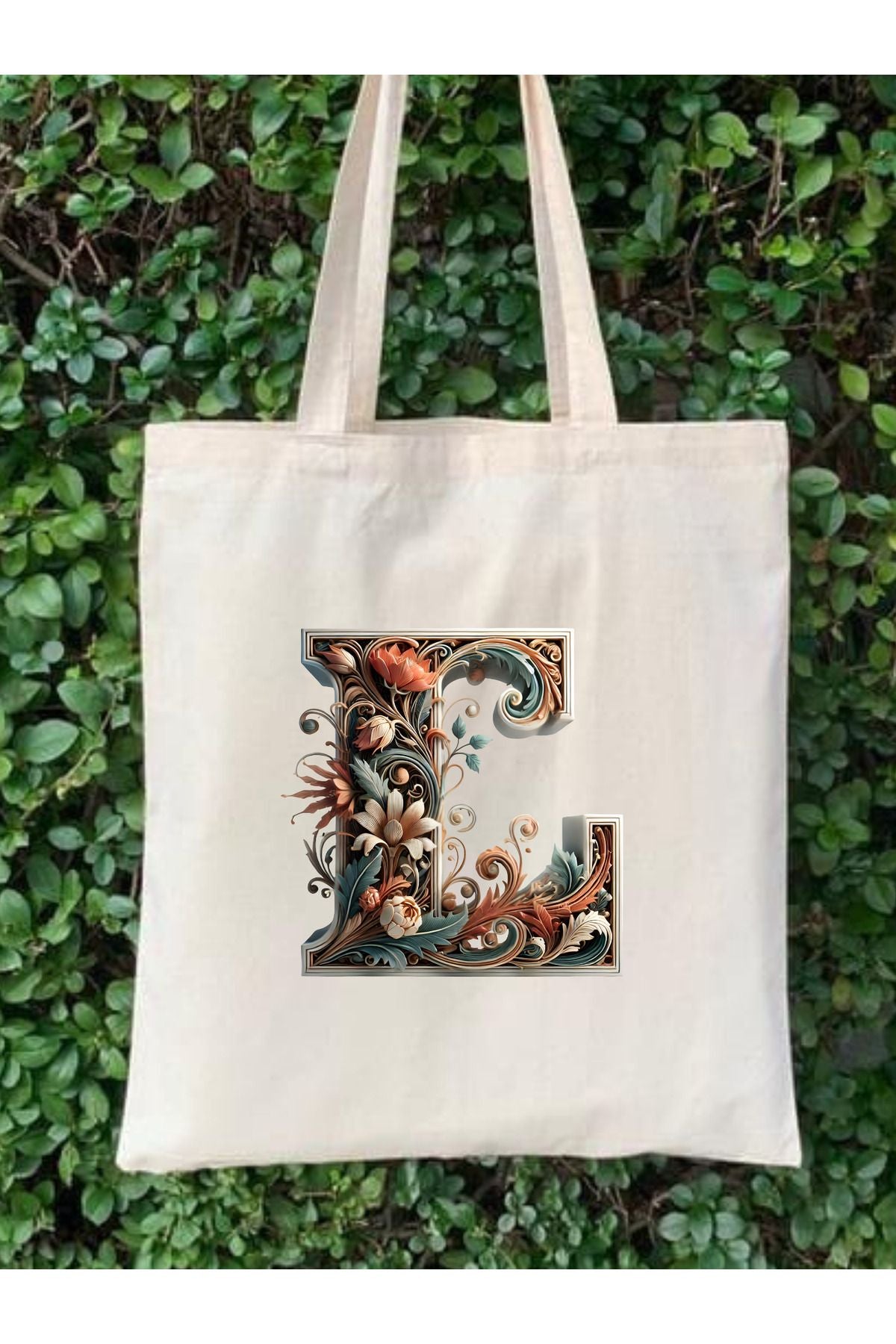 L Harfli Tasarım L Harfi Çanta, Y2 Pinterest Retro Unisex Bez Çanta Tote Bag, Shopper Bag