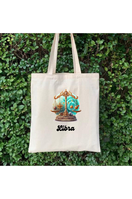 Terazi Burcu Hediye Çanta- Libra Zodiac Sign Tote Bag Bez Çanta