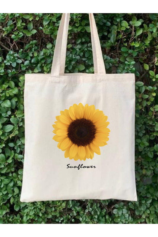 Sunflower Ayçiçeği Tasarım Tote Bag Bez Çanta