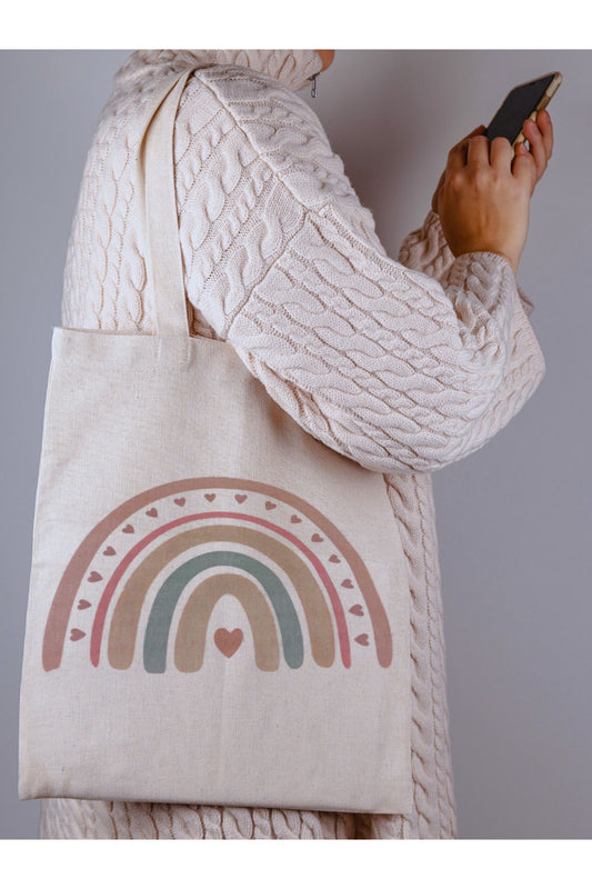 Bohem Rainbow Gökkuşağı Tote Bag Bez Çanta