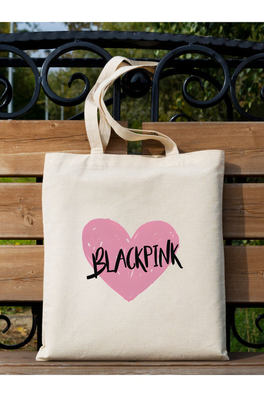 Black Pink Tote Bag Bez Çanta