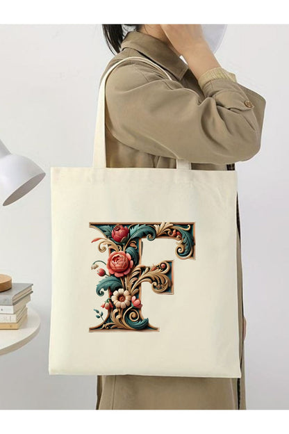F Harfli Tasarım F Harfi Çanta, Y2 Pinterest Retro Unisex Bez Çanta Tote Bag, Shopper Bag