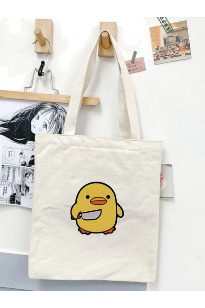 Cute Animal Kore, Y2 Pinterest Retro Unisex Bez Çanta Tote Bag, Shopper Bag