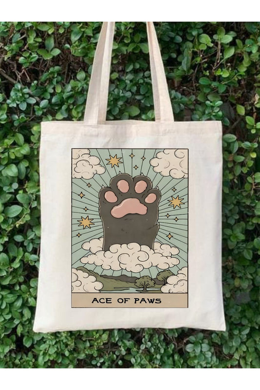 Ace Of Paws Kedi Patisi Tasarım Tote Bag Bez Çanta