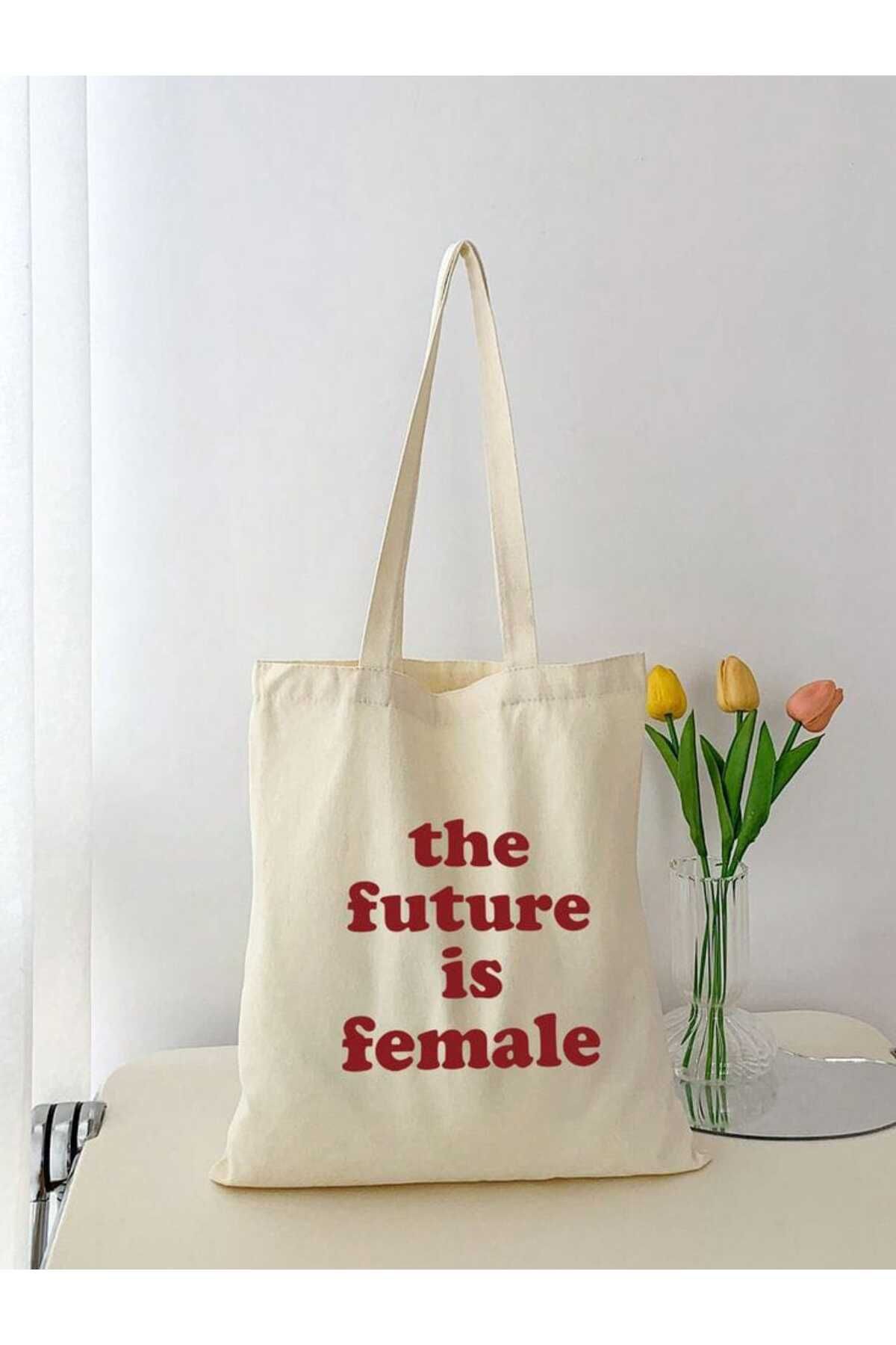 The Future is female Bez Çanta, Y2K Feminist Pinterest Retro Unisex Bez Çanta Tote Bag