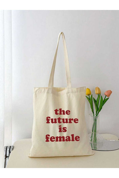 The Future is female Bez Çanta, Y2K Feminist Pinterest Retro Unisex Bez Çanta Tote Bag