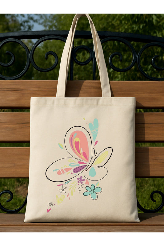 butterfly kanvas canta
