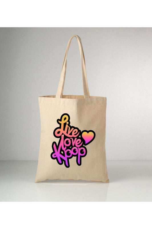 Love krem kanvas çanta %100 pamuk 35x40 cm tote bag