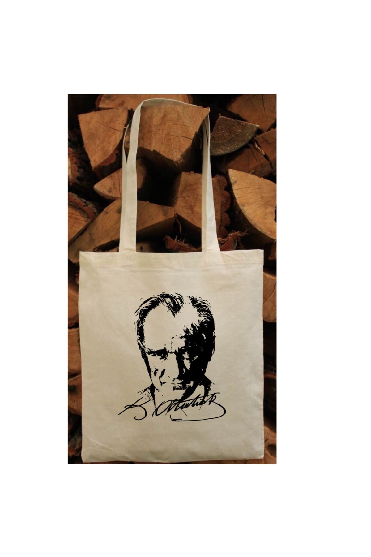 Atatürk Baskılı İmzalı Tote Bag Bez Çanta
