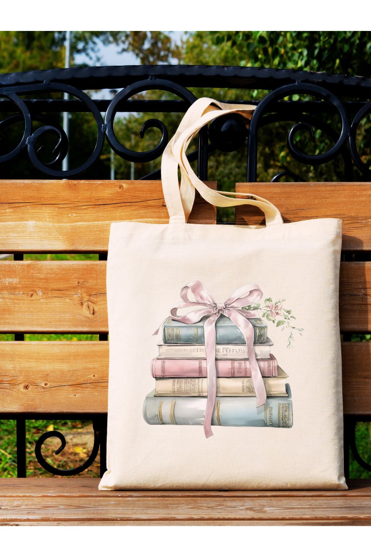 Tote Bag krem kanvas çanta %100 pamuk 35x40 cm tote bag
